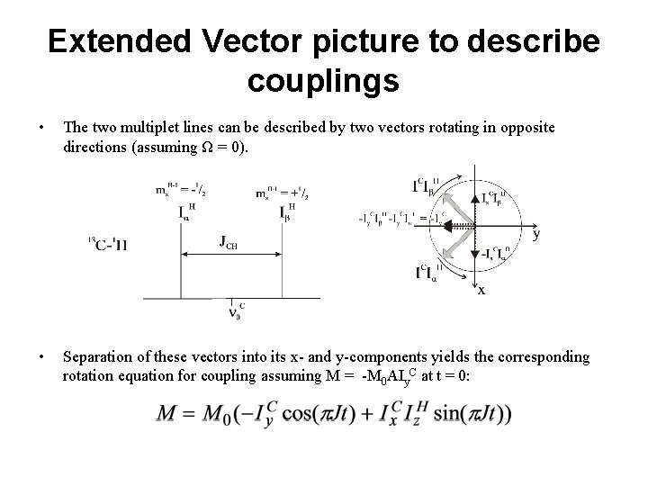 Extended Vector picture to describe couplings • The two multiplet lines can be described