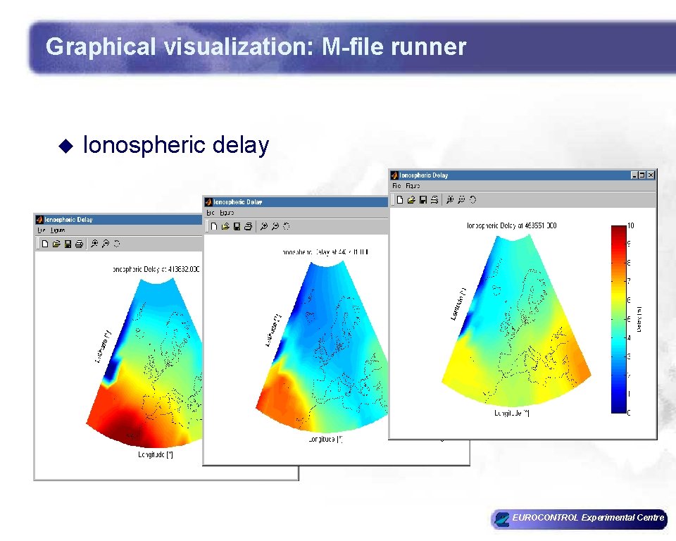 Graphical visualization: M-file runner u Ionospheric delay EUROCONTROL Experimental Centre Graphical visualization: M-file runner u Ionospheric delay EUROCONTROL Experimental Centre