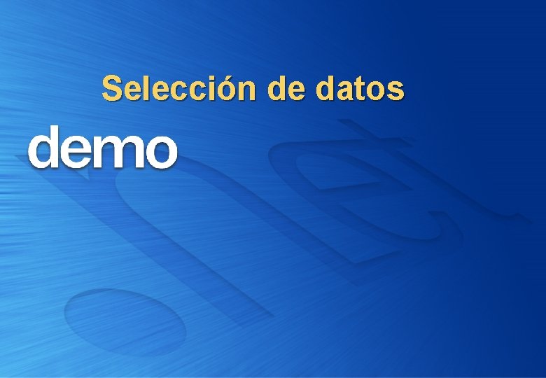 Selección de datos 