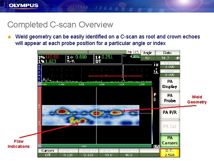 Completed C-scan Overview u Weld geometry can be easily identified on a C-scan as Completed C-scan Overview u Weld geometry can be easily identified on a C-scan as