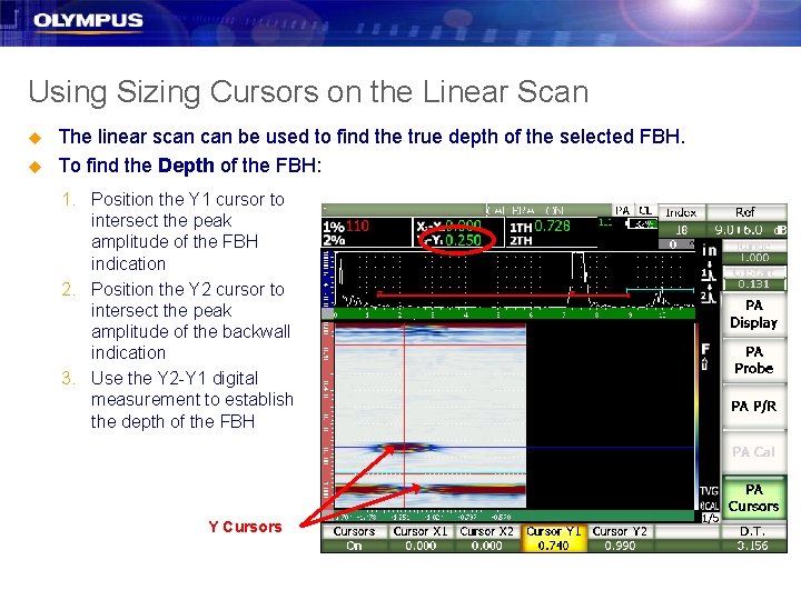 Using Sizing Cursors on the Linear Scan u u The linear scan be used Using Sizing Cursors on the Linear Scan u u The linear scan be used