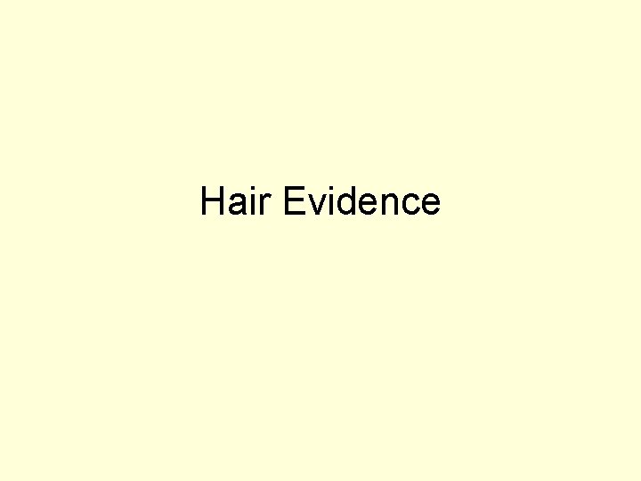 Hair Evidence 