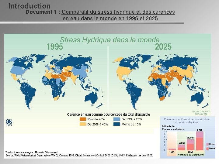 Introduction Document 1 : Comparatif du stress hydrique et des carences en eau dans