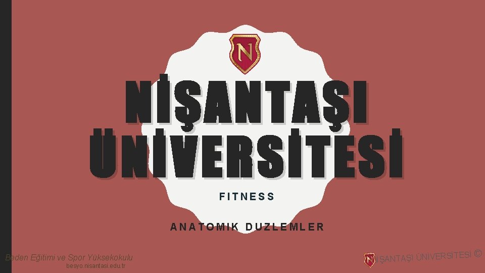 NİŞANTAŞI ÜNİVERSİTESİ FITNESS ANATOMIK DUZLEMLER Beden Eğitimi ve Spor Yüksekokulu besyo. nisantasi. edu. tr