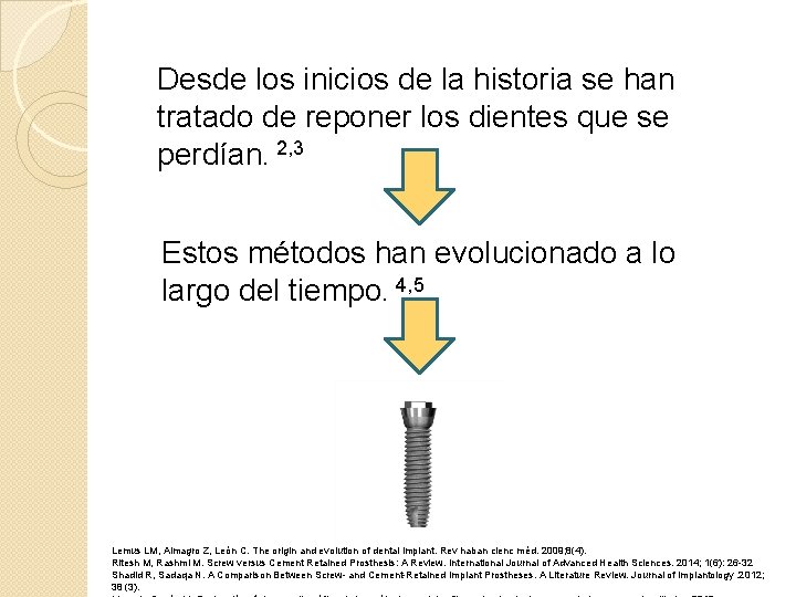 Desde los inicios de la historia se han tratado de reponer los dientes que