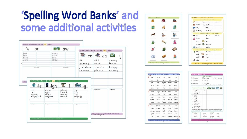 ‘Spelling Word Banks’ and some additional activities 