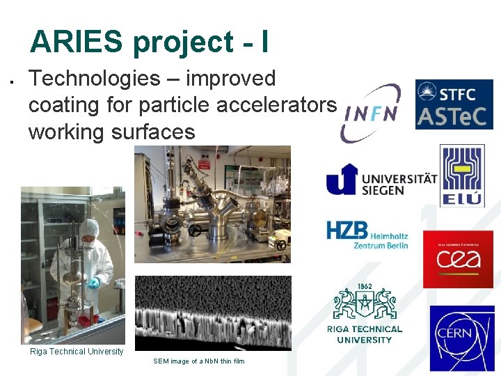 ARIES project - I Technologies – improved coating for particle accelerators working surfaces Riga