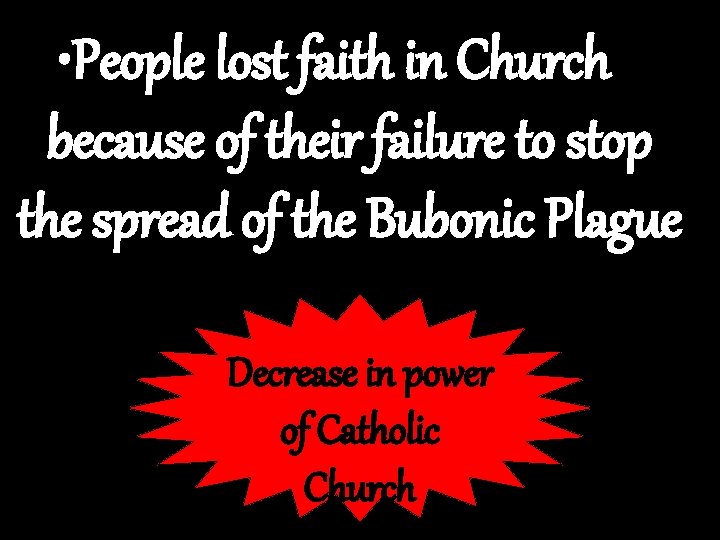  • People lost faith in Church because of their failure to stop the