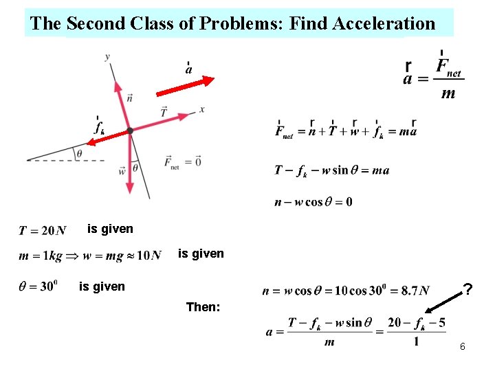 The Second Acceleration Special. Classof of. Problems: Find Equilibrium is given ? Then: 6 The Second Acceleration Special. Classof of. Problems: Find Equilibrium is given ? Then: 6