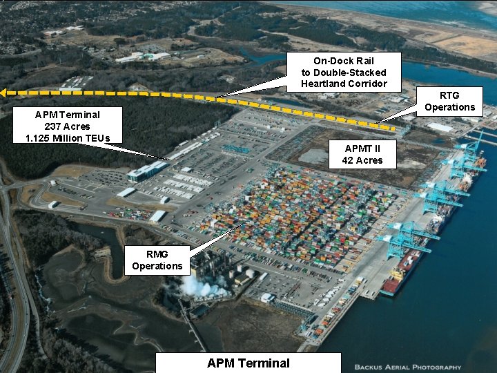 On-Dock Rail to Double-Stacked Heartland Corridor RTG Operations APM Terminal 237 Acres 1. 125