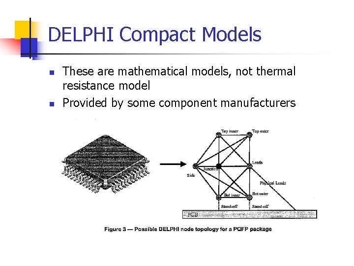 DELPHI Compact Models n n These are mathematical models, not thermal resistance model Provided