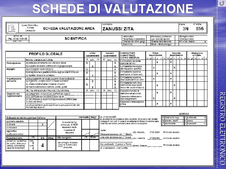 SCHEDE DI VALUTAZIONE REGISTRO ELETTRONICO 