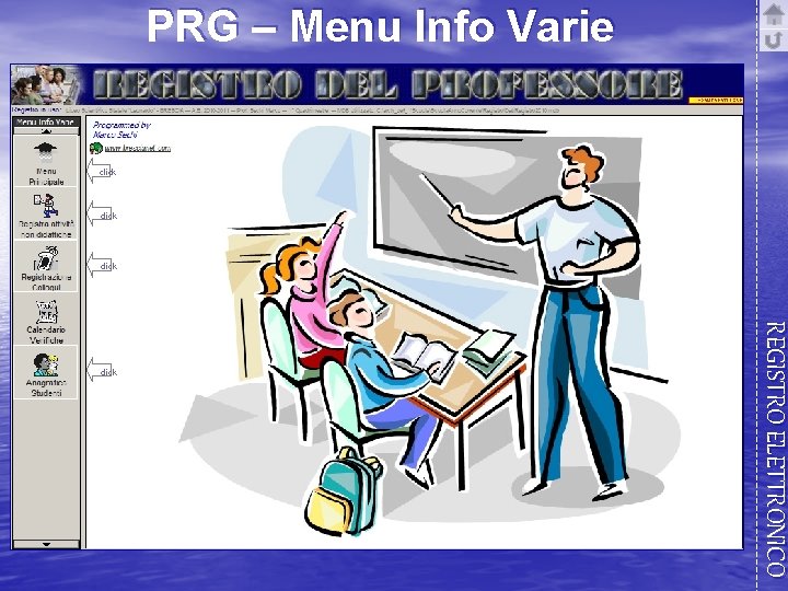 PRG – Menu Info Varie click REGISTRO ELETTRONICO click 