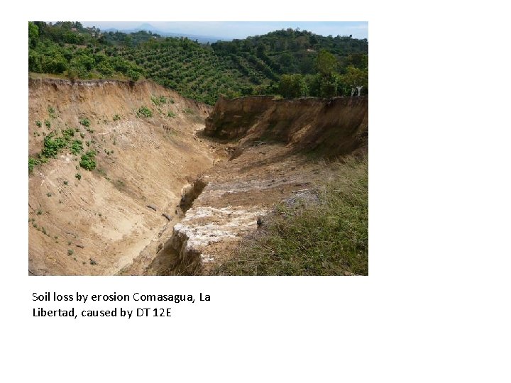 Soil loss by erosion Comasagua, La Libertad, caused by DT 12 E 