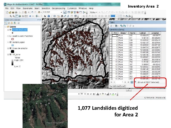 Inventory Area 2 1, 077 Landslides digitized for Area 2 