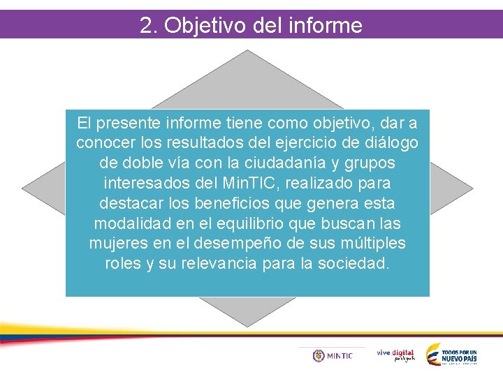 2. Objetivo del informe El presente informe tiene como objetivo, dar a conocer los