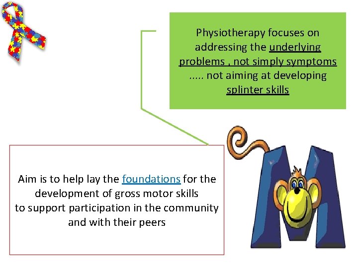 Physiotherapy focuses on addressing the underlying problems , not simply symptoms. . . not