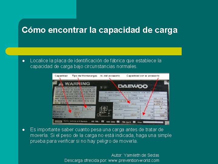 Cómo encontrar la capacidad de carga l Localice la placa de identificación de fábrica