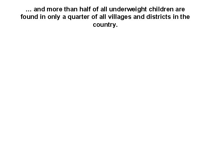 … and more than half of all underweight children are found in only a