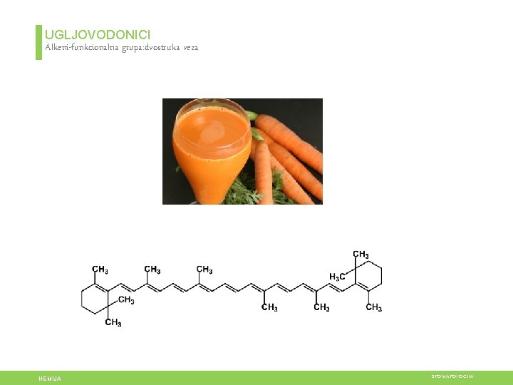 UGLJOVODONICI Alkeni-funkcionalna grupa: dvostruka veza HEMIJA STOMATOLOGIJA 