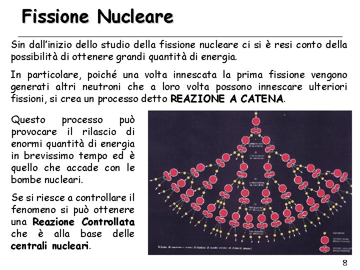 Fissione Nucleare Sin dall’inizio dello studio della fissione nucleare ci si è resi conto