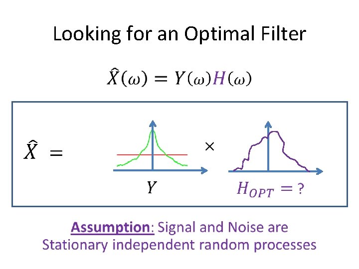 Looking for an Optimal Filter • Looking for an Optimal Filter •