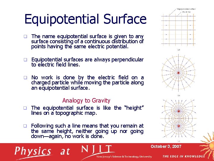 Equipotential Surface q The name equipotential surface is given to any surface consisting of