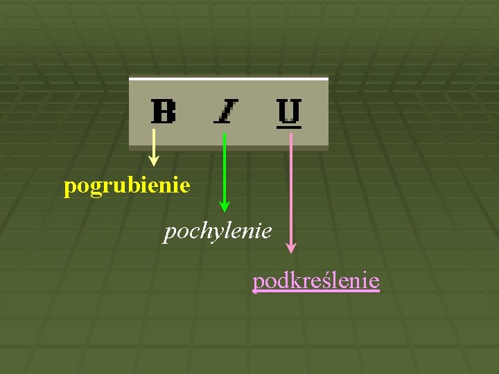 pogrubienie pochylenie podkreślenie 