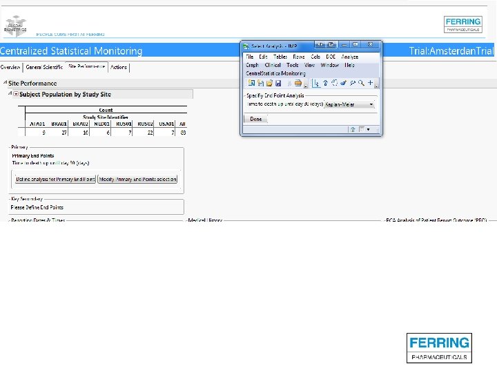 Screenshots of SAS JMP CSM template 