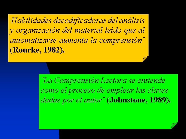 Habilidades decodificadoras del análisis y organización del material leído que al automatizarse aumenta la