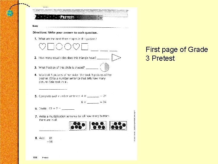 First page of Grade 3 Pretest 