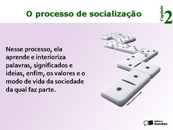 Capítulo O processo de socialização Nesse processo, ela aprende e interioriza palavras, significados e Capítulo O processo de socialização Nesse processo, ela aprende e interioriza palavras, significados e