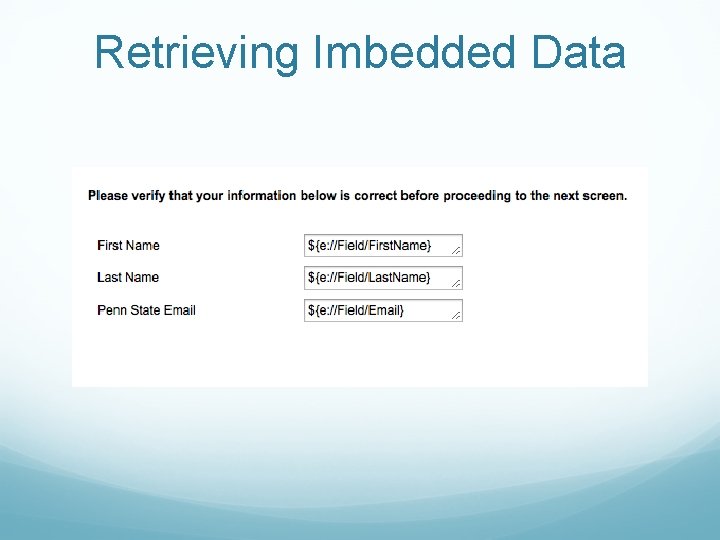 Retrieving Imbedded Data 