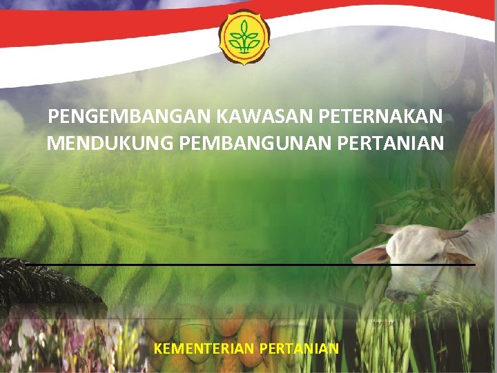 PENGEMBANGAN KAWASAN PETERNAKAN MENDUKUNG PEMBANGUNAN PERTANIAN KEMENTERIAN PERTANIAN 