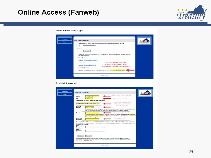 Online Access (Fanweb) 29 