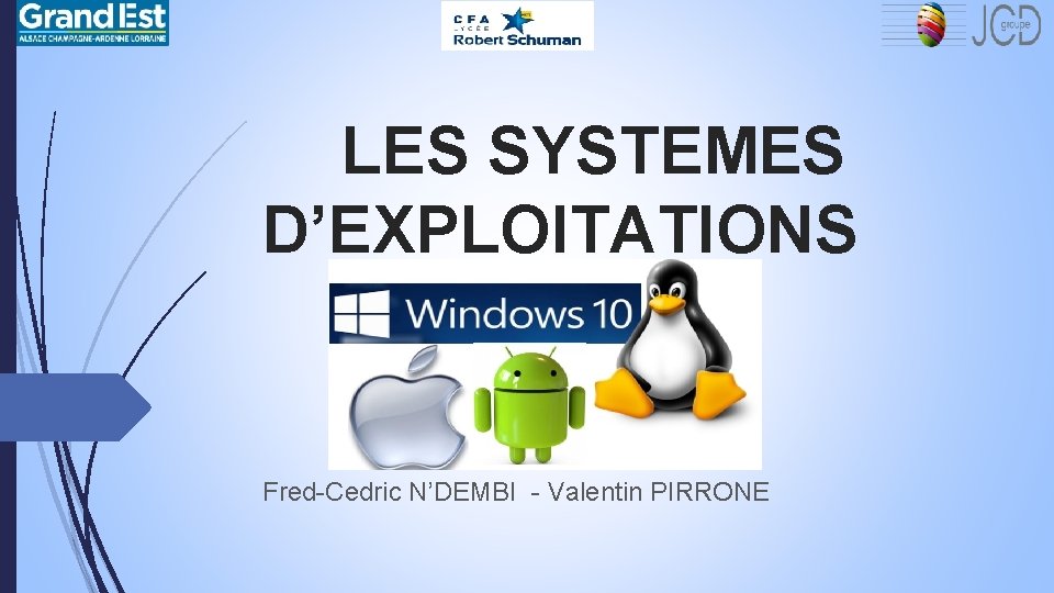 LES SYSTEMES D’EXPLOITATIONS Fred-Cedric N’DEMBI - Valentin PIRRONE 