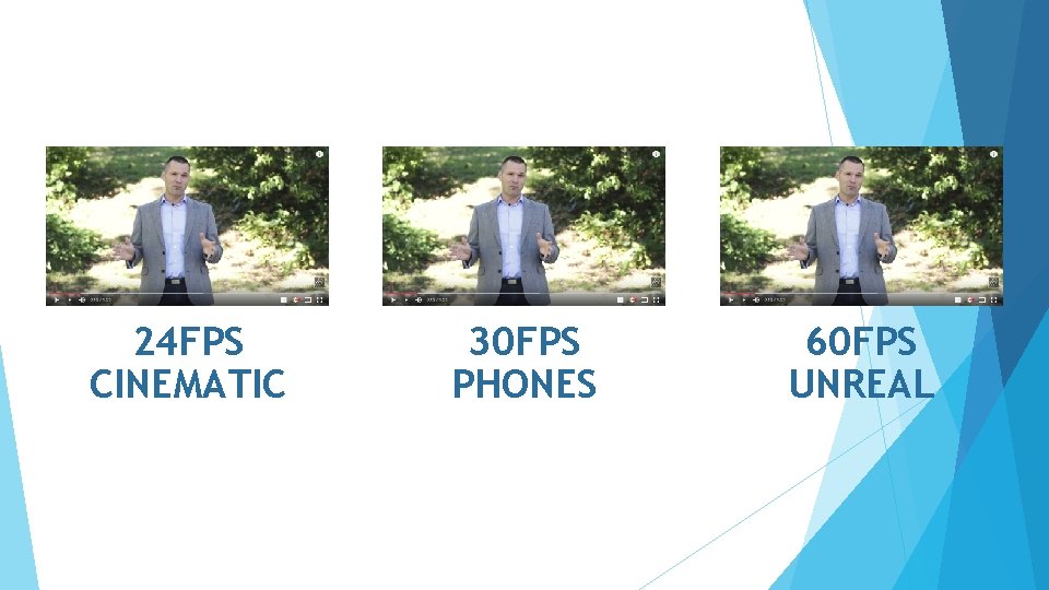 24 FPS CINEMATIC 30 FPS PHONES 60 FPS UNREAL 