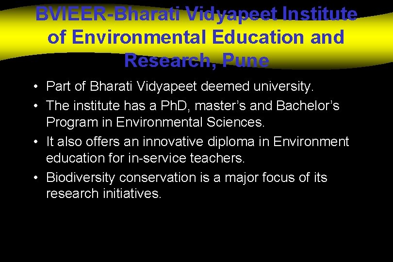 BVIEER-Bharati Vidyapeet Institute of Environmental Education and Research, Pune • Part of Bharati Vidyapeet