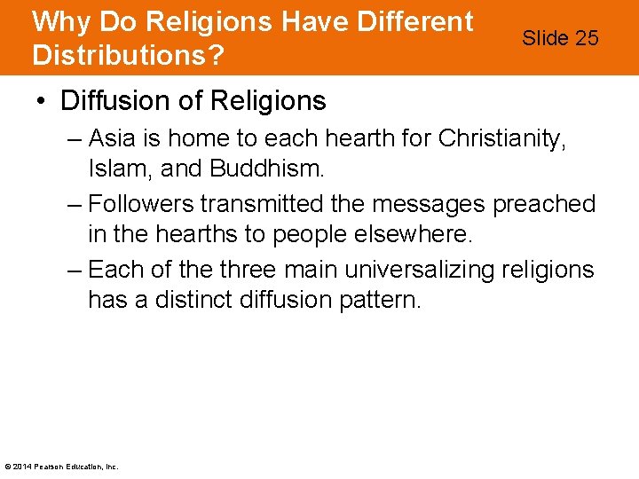 Why Do Religions Have Different Distributions? Slide 25 • Diffusion of Religions – Asia