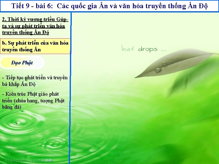 thời hóa Gup-tatruyền thống Ấn Độ Tiết 9 - bài 6: Các quốc gia