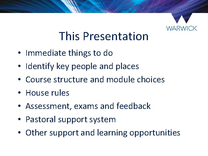 This Presentation • • Immediate things to do Identify key people and places Course This Presentation • • Immediate things to do Identify key people and places Course