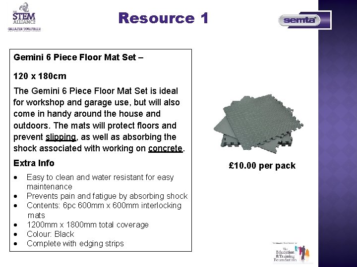Resource 1 Gemini 6 Piece Floor Mat Set – 120 x 180 cm The