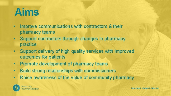 Aims • Improve communications with contractors & their pharmacy teams • Support contractors through
