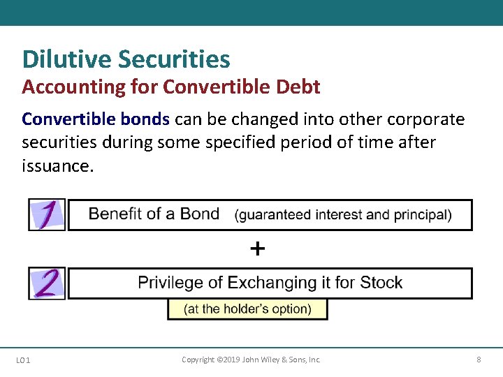 Dilutive Securities Accounting for Convertible Debt Convertible bonds can be changed into other corporate