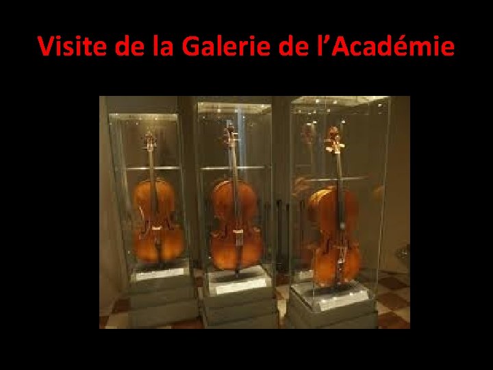 Visite de la Galerie de l’Académie 