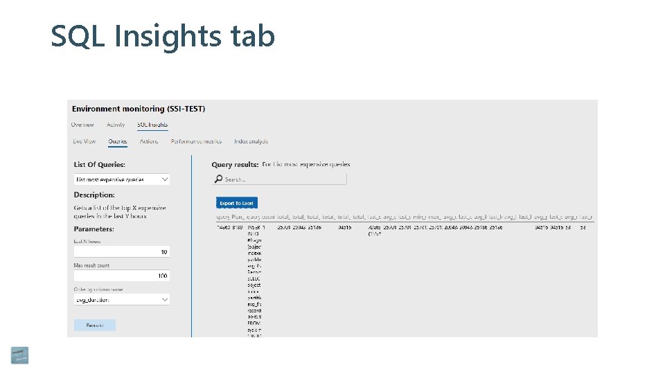 SQL Insights tab 