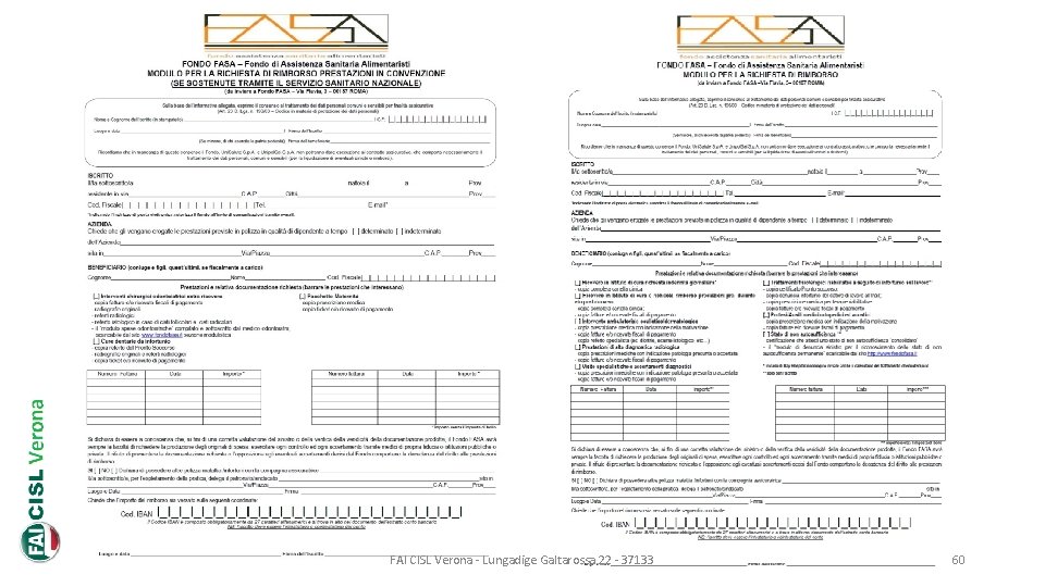 FAI CISL Verona - Lungadige Galtarossa 22 - 37133 60 