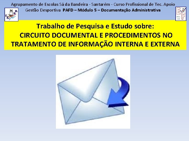 Agrupamento de Escolas Sá da Bandeira - Santarém - Curso Profissional de Tec. Apoio