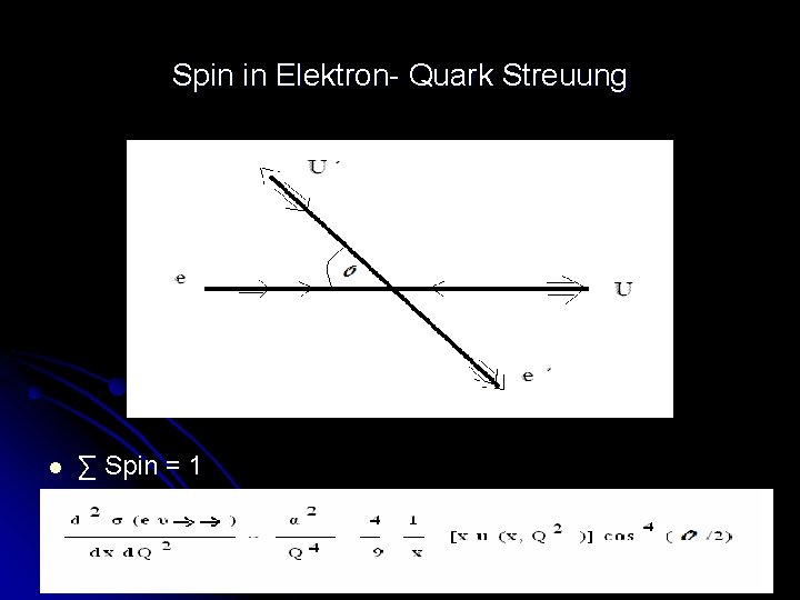 Spin in Elektron- Quark Streuung l ∑ Spin = 1 