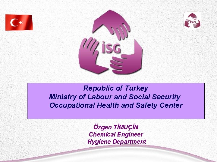 Republic of of Turkey Republic Turkey Ministry of and Social Security, Ministry of. Labour